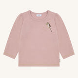 Hust and Claire Long-Sleeved T-Shirt HCAlma Horse Cotton Blend - Sugar Adobe Rose