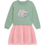Danamade DIDA Girls Hedgehog Sweater Top & Pink Tulle Dress - Dusty Mint