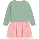 Danamade DIDA Girls Hedgehog Sweater Top & Pink Tulle Dress - Dusty Mint