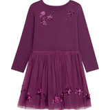 Robe Danamade DLINA Filles Manches longues avec Sequins Étoiles - Baie