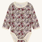 Hust and Claire Long-Sleeved Body HCBaloo Floral Wool Bamboo Blend - Adobe Rose Off White