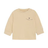 FIXONI Long-Sleeved Ribbed T-Shirt Organic Cotton - Sand Biscotti