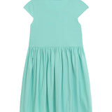 Danamade DNARA Girls Short Cap Sleeves Dress with Unicorn Rainbow Design - Turquoise