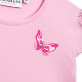 Danamade DHENRIETTA Girls Short Cap Sleeves Butterfly & Unicorn Print Dress - Navy