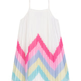 Danamade DUALDA Girls Spaghetti Straps Pleated Dress β Multicolor
