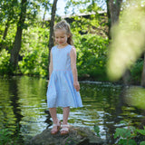 Danamade DFINOLA Girls Sleeveless Pinstripe Dress with Popsicle Print β Blue