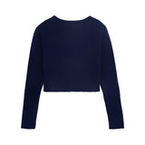 Danamade DMILOU Long Sleeves Ribbed Cardigan - Navy