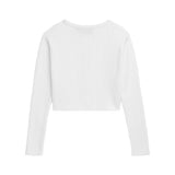 Danamade DMILOU Long Sleeves Ribbed Cardigan - White