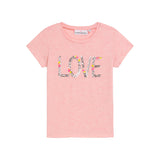 Danamade DADRIANA Girls Short-Sleeves Sequined Love Shirt - Rose