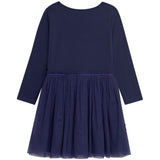 Danamade DLINA Girls Long Sleeves Dress with Star Sequins - Navy