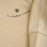 FIXONI Long-Sleeved Ribbed T-Shirt Organic Cotton - Sand Biscotti