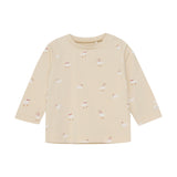 FIXONI Long-Sleeved Jersey T-Shirt Organic Cotton Blend - Sand Biscotti