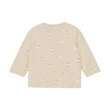 FIXONI Long-Sleeved Jersey T-Shirt Organic Cotton Blend - Sand Biscotti
