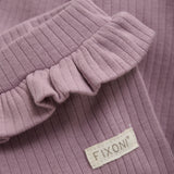 FIXONI Ribbed Leggings Cotton Blend - Purple Elderberry