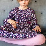 Danamade DMATHILDA Girls Long-Sleeves Floral Print Dress  - Berry