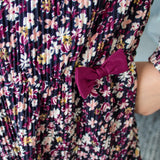 Danamade DMATHILDA Girls Long-Sleeves Floral Print Dress  - Berry