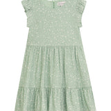 Danamade DTALINA Girls Short Ruffled Sleeves Floral Print Dress – Mint