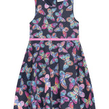 Danamade DOCEANA Sleeveless Dress with Colourful Butterfly Prints Accents - Navy