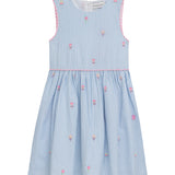 Danamade DFINOLA Girls Sleeveless Pinstripe Dress with Popsicle Print – Blue