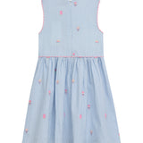 Danamade DFINOLA Girls Sleeveless Pinstripe Dress with Popsicle Print – Blue