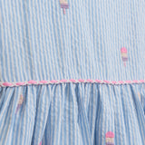 Danamade DFINOLA Girls Sleeveless Pinstripe Dress with Popsicle Print – Blue