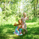 Danamade DMALVA Girls Short Sleeves Unicorn Design with Rainbow Tutu Dress - Rose
