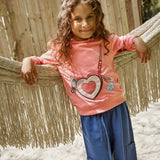 MINYMO Long-Sleeved Sweatshirt Cotton Blend - Pink Strawberry Ice
